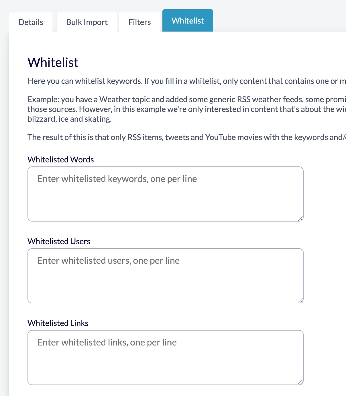 Whitelist Filters